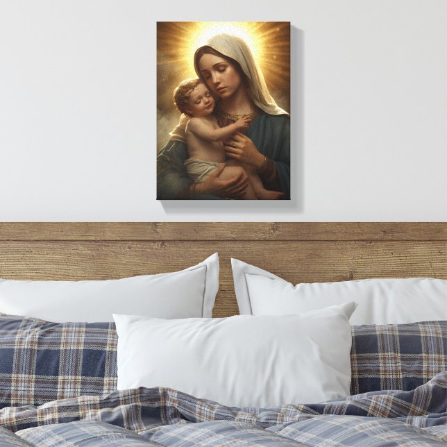Lienzo Virgin Mary and Child Jesus Stretched Canvas Print (Insitu(Dormitorio))