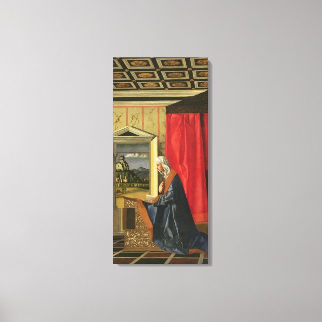 Lienzo Virgin Mary, de The Annunciation diptych (el aceit (Anverso)