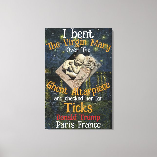 Lienzo Virgin Mary Donald TRUMP Toca a los parásitos (Anverso)