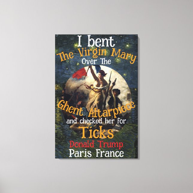 Lienzo Virgin Mary Donald TRUMP Toca a los parásitos (Anverso)