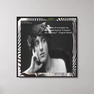 Lienzo Virginia Woolf & Writing Quote WrappedCanvas Print
