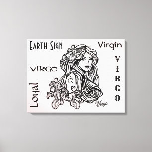 Lienzo Virgo El Rosa Virgen Del Zodiaco