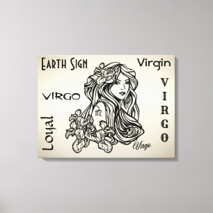 Lienzo Virgo La Virgen Zodiaco Dorado