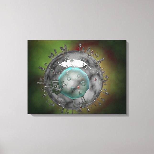 Lienzo Virus de la gripe, aspecto vidrioso (Anverso)