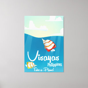 Lienzo Visayas, afiche de viaje del personalizado de fili