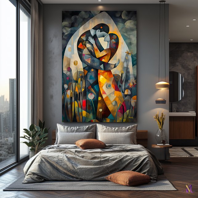 Lienzo Visión Cubista Moderna de El Beso (Subido por el creador)