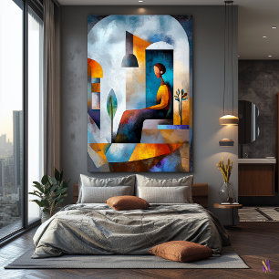 Lienzo Visión Cubista Moderna de La Era del Vacío