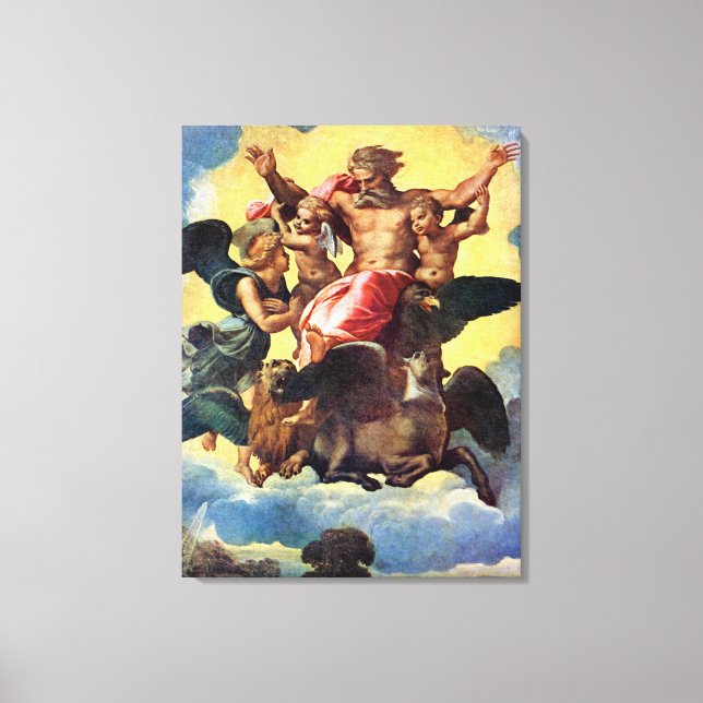 Lienzo Visión de Ezequiel, pintura de Rafael, (Anverso)
