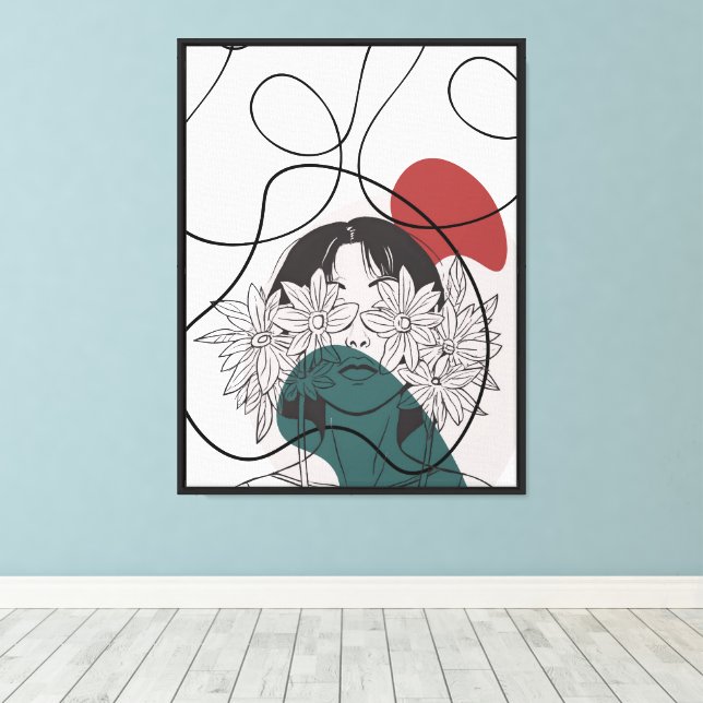 Lienzo Visión en flor (Insitu (piso de madera))