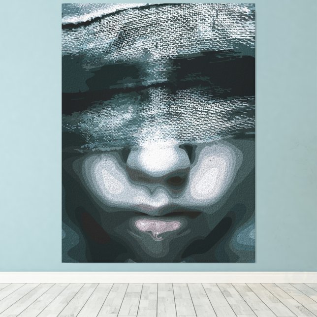 Lienzo Visión ligada: Silencio obligado (Insitu (piso de madera))