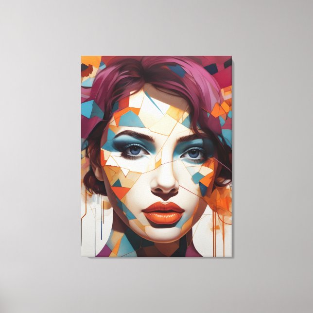 Lienzo Visiones destrozadas: Retrato abstracto de femme (Anverso)