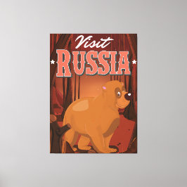 Lienzo Visita a Rusia Póster de viaje vintage de dibujos 