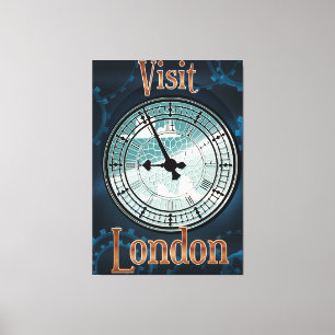 Lienzo Visita el afiche de viaje de Londres Victoriano
