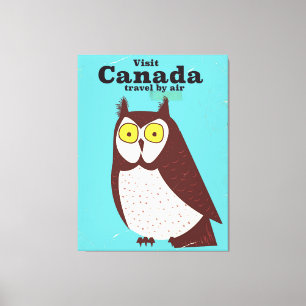 Lienzo Visita el póster del búho de Canadá