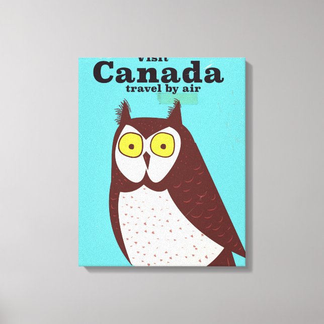 Lienzo Visita el póster del búho de Canadá (Anverso)