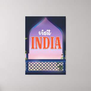Lienzo Visita India Vintage travel print.