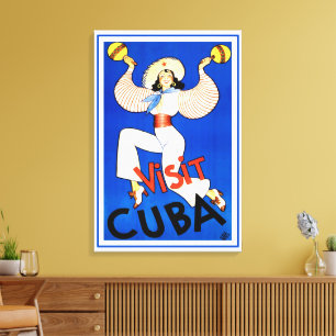 Lienzo Visita La Habana, Cuba, cartel vintage de viaje Ma
