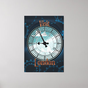 Lienzo Visita Londres cartel de viaje victoriano Sepia