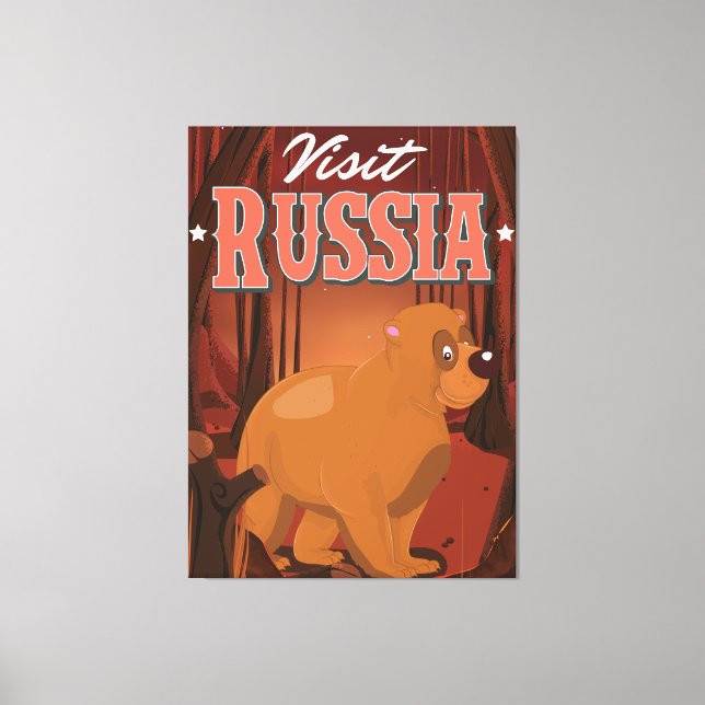 Lienzo Visita rusia Vintage poster personalizado (Anverso)