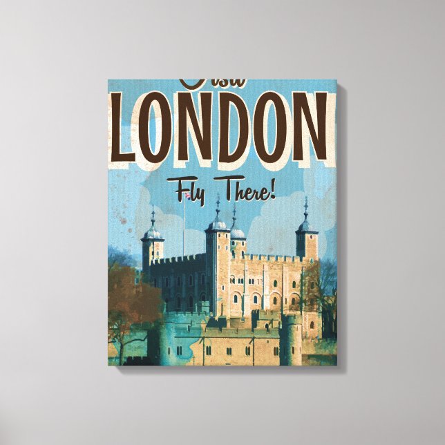 Lienzo Visita Vintage Londres - Vuela Allí (Anverso)