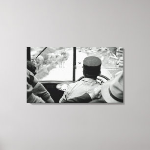 Lienzo Vista a través de la ventana francesa de bus 1939 