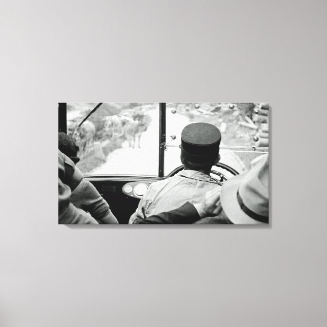 Lienzo Vista a través de la ventana francesa de bus 1939  (Anverso)