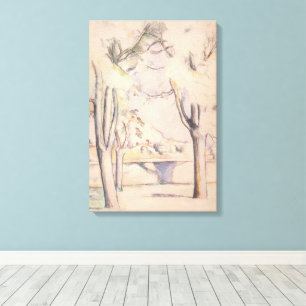 Lienzo Vista a través de los árboles por Paul Cezanne, Ar
