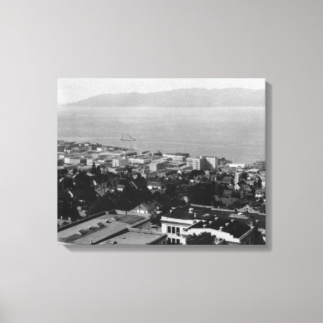 Lienzo Vista aérea de Astoria, fotografía de Oregón (Anverso)