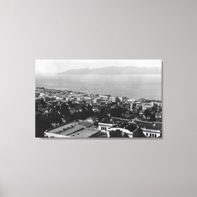 Lienzo Vista aérea de Astoria, fotografía de Oregón (Anverso)