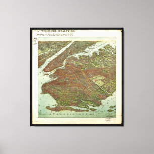 Lienzo Vista aérea de Brooklyn, Nueva York (1908)