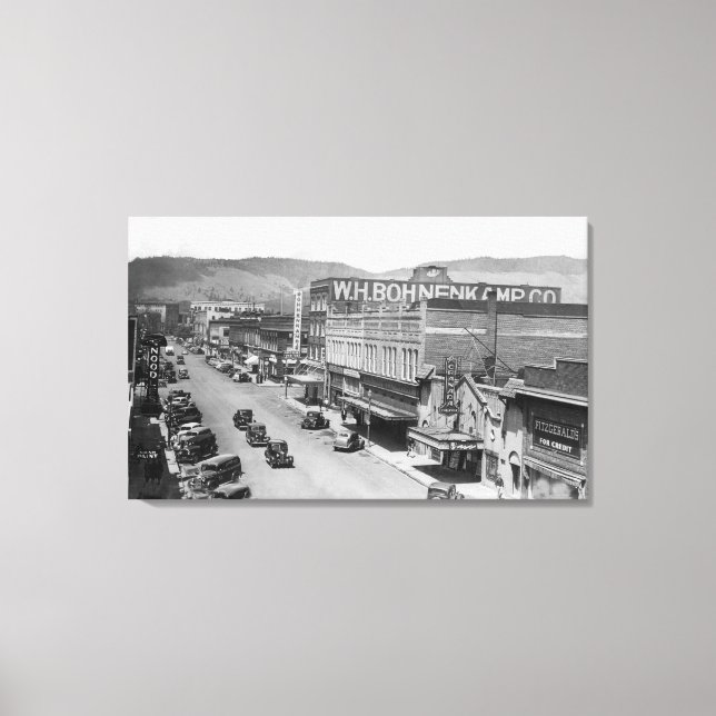 Lienzo Vista aérea de City StreetLa Grande, OR (Anverso)