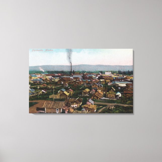 Lienzo Vista aérea de CityFairbanks, AK (Anverso)