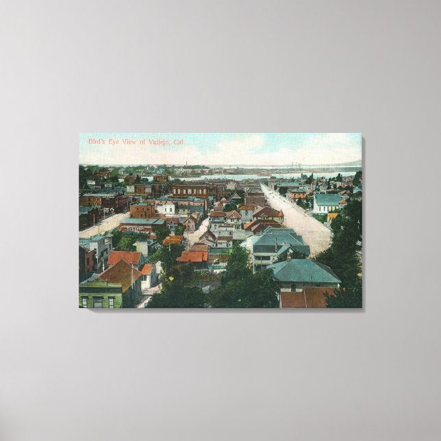 Lienzo Vista aérea de CityVallejo, CA (Anverso)