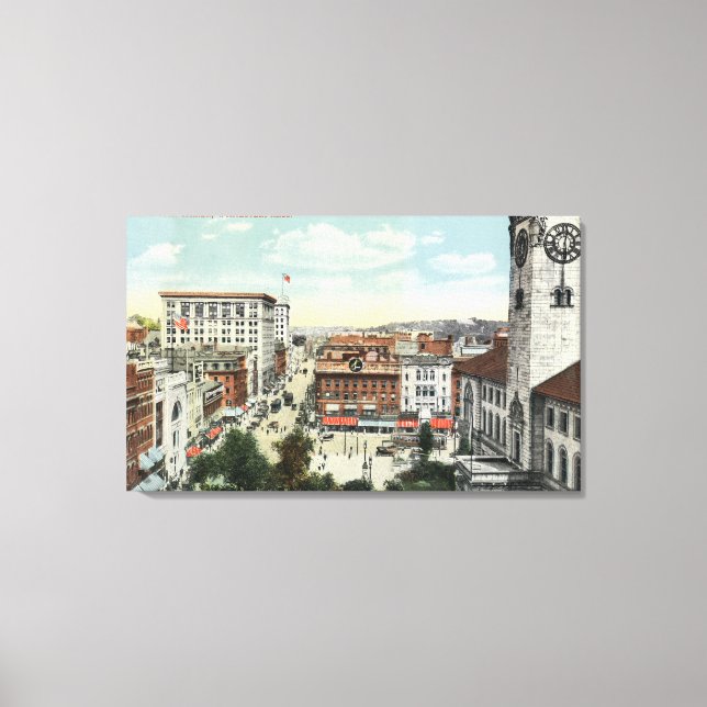 Lienzo Vista aérea de Harrington Corner (Anverso)