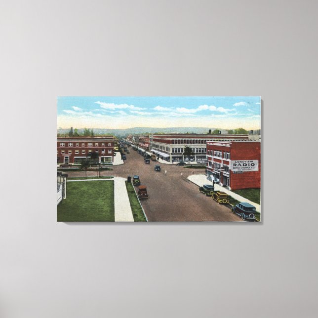 Lienzo Vista aérea de la Avenida de Comercio (Anverso)