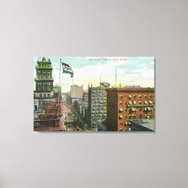 Lienzo Vista aérea de la calle principal (Anverso)