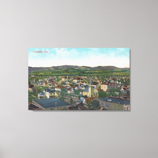 Lienzo Vista aérea de la ciudad de Corvallis, OR (Anverso)