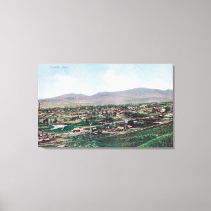 Lienzo Vista aérea de la ciudad de las colinas