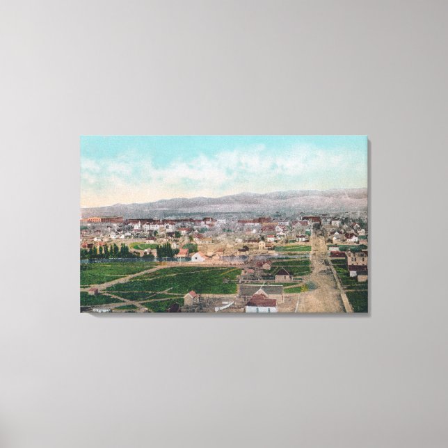 Lienzo Vista aérea de la ciudad de Pocatello, ID (Anverso)