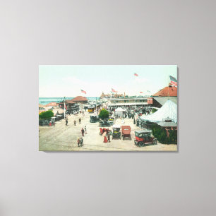 Lienzo Vista aérea de la ciudad de tiendas de campaña y l