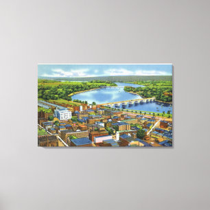 Lienzo Vista aérea de la ciudad y del Connecticut