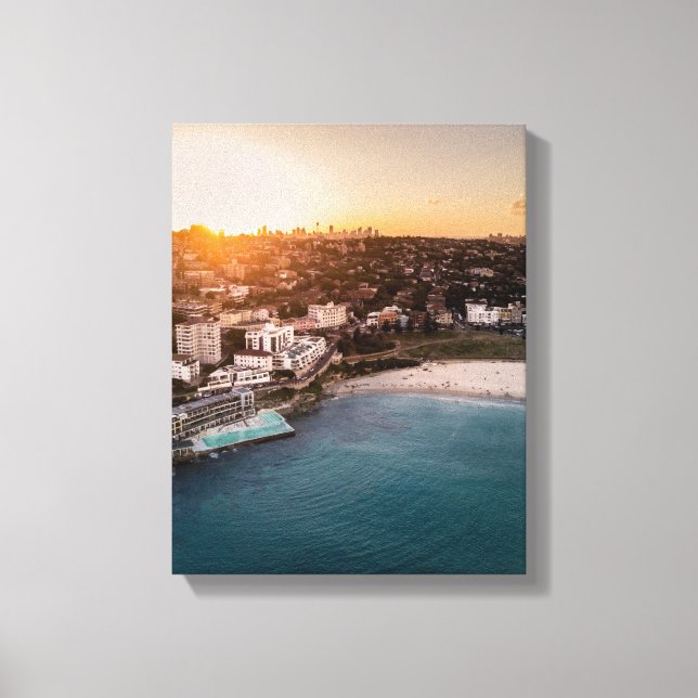 Lienzo vista aérea de la estación hotelera junto a la pla (Anverso)