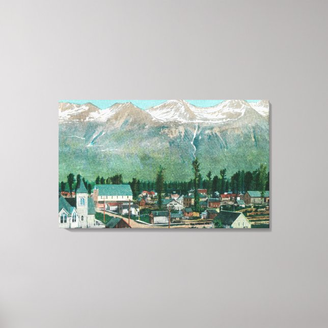 Lienzo Vista aérea de la zona residencial de la ciudad (Anverso)