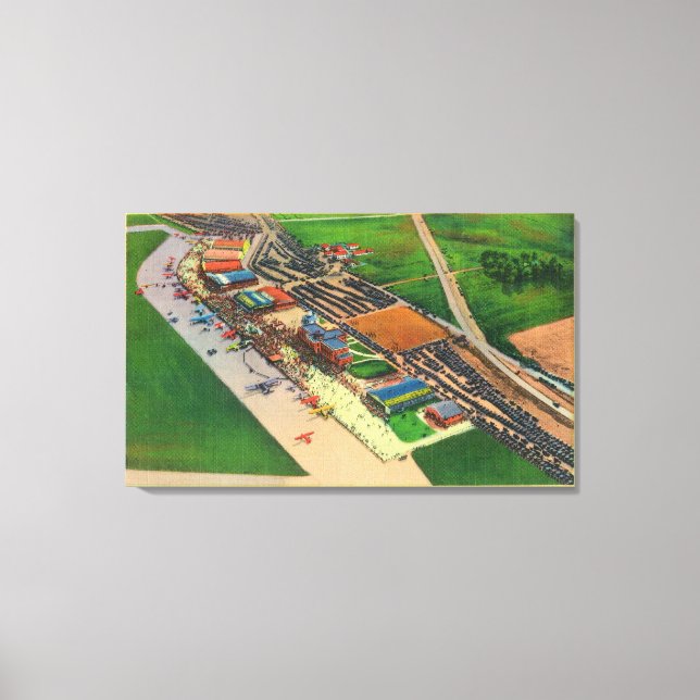 Lienzo Vista aérea de Lambert Air FieldSt. Louis, MO (Anverso)