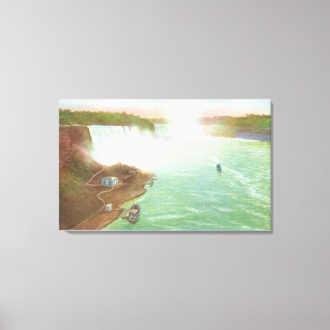 Lienzo Vista aérea de las cataratas del Niágara entero (Anverso)