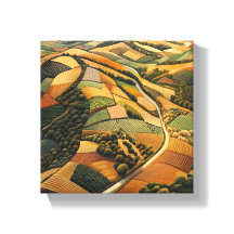 Vista aérea de las tierras de cultivo otoñales