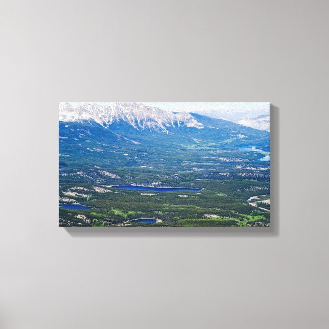 Lienzo Vista aérea de los lagos Jasper - Canadá (Anverso)