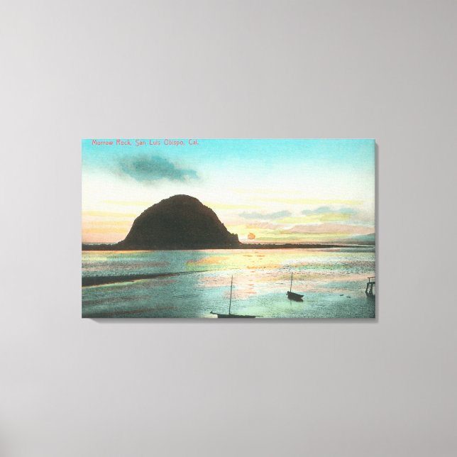 Lienzo Vista aérea de Morrow Rock y la bahía (Anverso)