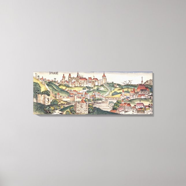 Lienzo Vista aérea de Praga desde la Corona de Nuremberg (Anverso)