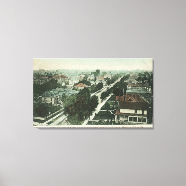 Lienzo Vista aérea de Santa Clara AveAlameda, CA (Anverso)